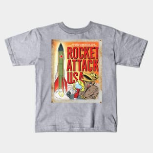 Mystery Science Rusty Barn Sign 3000 - Rocket Attack USA Kids T-Shirt